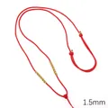 Cordino per collana in nylon rosso da 1,5 mm regolabile con nodi a spirale dorati - 1.5mm / Rosso