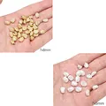 Golden and silver 7x8mm frosted irregular copper beads for handmade jewelry DIY - Vertical Hole Arch Teardrop (10#)