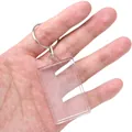 Portachiavi rettangolare in acrilico trasparente con anello argento per foto DIY - Rettangolare / 32x52mm