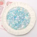 Mixed blue and white glass pearl beads in various shapes for DIY jewelry making - 30g Pack (Approx 2-10mm) / Blue Series