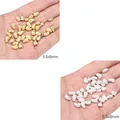 Golden and silver 5.5x8mm frosted irregular copper beads for DIY jewelry making - Vertical Hole Textured Stone (12#)