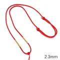 Cordon de collier tressé rouge réglable de 2,3mm avec nœud spirale doré et perles - 2,3 mm / Rouge