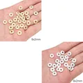 Golden and silver 8x2mm frosted copper beads for DIY handmade jewelry crafting - Center Hole Flat Disk (13#)