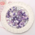DIY jewelry beads set in lilac and purple featuring glass pearls and frosted beads - 30g Pack (Approx 2-10mm) / Purple Series