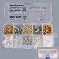 10-grid jewelry box with assorted silicone and metal earring backs for DIY crafts - 10 Pieces/Pack / 450 Pieces/Pack / Mixed Gold and Silver