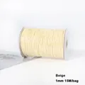 Carrete de cordón encerado beige de 1mm para la creación de joyas DIY y trenzado 15m - 1mm 15m/Paquete / Blanco Roto