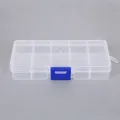 DIY jewelry kit storage box with 10 compartments and blue clasp for earring making - 10-Grid Plastic Box