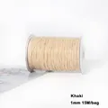 Cordón encerado caqui 1mm para joyas DIY, rollo de 15m de hilo trenzado fuerte - 1mm 15m/Paquete / Caqui