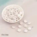 Perles ABS blanches de style baroque 10x12mm pour la création de bijoux DIY - Forme Irrégulière / 10 Pièces/Paquet (10x12mm) / Blanc