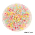 Colorful 11mm acrylic star-shaped beads for DIY handmade bracelets and hair accessories - 30g/Pack (Approx. 83 Pcs, 11x11.5mm) / Transparent Multicolor