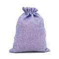 Purple linen-textured drawstring jewelry pouch with secure cinched closure - 15*20cm / Light Purple