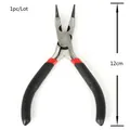 Black 12cm carbon steel jewelry making pliers with non-slip handles for DIY projects - Black Handle Jewelry Pliers / 1 Piece/Pack