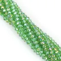 Strand of 4mm faceted green glass crystal beads with iridescent AB coating for DIY jewelry - 6mm (Approx. 80-85 Pcs/Strand) / Iridescent Grass Green