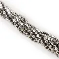 3mm diamond-cut glass beads with gunmetal metallic finish for DIY jewelry crafts - 4mm 1 Strand/Pack (Approx. 80-85 Beads) / Silver Plated