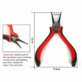 Handmade DIY round nose pliers with red black non-slip handle for jewelry making 12cm - Round Nose Pliers