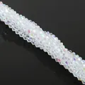 Perles en cristal de verre bicolore de 3 mm avec finition irisée AB transparente - 3mm (Environ 110-115 Pièces/Fil) / Blanc AB