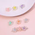 DIY flower acrylic beads with iridescent finish and colorful center pearls for jewelry - Flower Shape (12mm) / Approx. 50 Pcs/Pack (27g) / Holographic