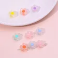 Frosted acrylic flower beads in pastel colors for DIY jewelry making and handmade crafts - Flower Shape (12mm) / Approx. 50 Pcs/Pack (27g) / Frosted