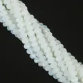 4mm faceted milky white opal glass rondelle beads for DIY jewelry making string - Opal