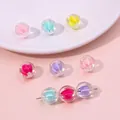 Striped acrylic beads in assorted colors for handmade jewelry DIY necklaces - Pumpkin Bead (12mm) / Approx. 35 Pcs/Pack (30g) / Clear