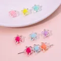 Star shaped acrylic beads with colorful candy cores for DIY jewelry and necklaces - Five-pointed Star (11×11.5mm) / Approx. 83 Pcs/Pack (30g) / Clear