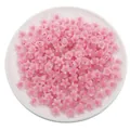 Pink translucent acrylic star-shaped beads in a white bowl for DIY bracelet crafting - 30g/Pack (Approx. 83 Pcs, 11x11.5mm) / Frosted Rose Red Star