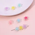 Colorful frosted star-shaped acrylic beads for DIY jewelry in pastel macaron tones - Five-pointed Star (11×11.5mm) / Approx. 83 Pcs/Pack (30g) / Frosted