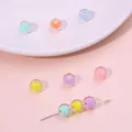 Transparent acrylic round beads with colorful core for DIY jewelry making - Round Beads (8mm) / Approx. 110 Pcs/Pack (30g) / Clear