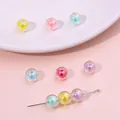 Colorful translucent acrylic beads for DIY handmade jewelry with holographic effect - Round Beads (8mm) / Approx. 110 Pcs/Pack (30g) / Holographic