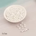 5x7mm Cremeweiße ovale Perlen aus Kunstperlen für DIY-Schmuck und Bastelbedarf - Horizontale Reisform