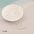 Perlmuttweiße 4x4mm Würfelperlen für DIY-Schmuckherstellung und Handwerksbedarf - Kleine Sternform
