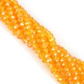 4mm faceted bright orange glass beads with iridescent AB coating for DIY jewelry making - 6mm (Approx. 80-85 Pcs/Strand) / AB Orange Yellow
