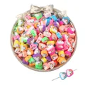Rainbow and cloud polymer clay beads for DIY jewelry making in assorted colors - 30Pcs Pack / Rainbow Cloud (10x9mm)