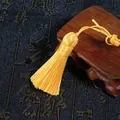 Bright yellow silk tassel with decorative knot for fans and bookmarks handmade accessory - Tassel Part Approx 5.5cm, 1pc/Pack / Gold Yellow