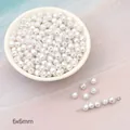 Weiße 6x6mm ABS-Perlen mit Loch für die handgefertigte DIY-Schmuckherstellung und Basteln - Kleine Facettierte Kugel Künstliche Perle (Kleine Facettierte Kugel)