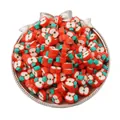DIY red apple fruit polymer clay beads for handmade jewelry crafts on silver tray - 30Pcs Pack / Red Apple Style