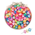 Colorful smile cloud polymer clay beads for DIY jewelry making displayed on a silver tray - 30Pcs Pack / Cloud (11x9mm)