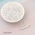 5,5x3,5 mm ovale weiße Kunstperlen für DIY-Schmuck und handgefertigte Accessoires - Kleines Reiskorn