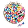 Colorful polymer clay mushroom beads with polka dots for DIY jewelry making - 30Pcs Pack / Mushroom (11x9mm)