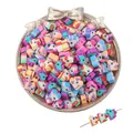 Colorful mixed cartoon polymer clay beads for DIY jewelry making with bird and unicorn shapes - 30Pcs Pack / Pony (9x8mm)