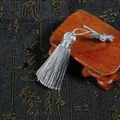 Elegant silver grey tassel pendant with woven knot for traditional DIY crafts - Tassel Part Approx 5.5cm, 1pc/Pack / Light Gray