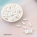 Weiße Barock-Kunstperlen für Schmuckherstellung, 18x6,5mm unregelmäßige Form - Langer Kern