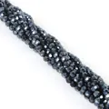4mm dark grey faceted glass beads strand with metallic finish for jewelry making - 4mm / Black Plated