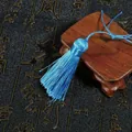 Silky bright blue tassel pendant with woven knot on a vintage wooden background - Tassel Part Approx 5.5cm, 1pc/Pack / Lake Blue