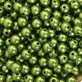 Perles ABS vertes lustrées avec trous pour la création de bijoux DIY et l'artisanat - 4mm 29g/Pack (Environ 1000 Pcs) / Vert olive