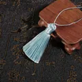 Light blue silk tassel pendant with hanging rope for bookmarks and DIY craft decor - Tassel Part Approx 5.5cm, 1pc/Pack / Sky Blue