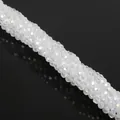 4mm faceted clear AB crystal glass beads for DIY jewelry making and handicraft accessory - 4mm / AB White
