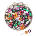 Halloween polymer clay beads set featuring pumpkin and ghost patterns for DIY jewelry - 30Pcs Pack / Halloween (10mm)