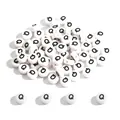 White 4x7mm acrylic bead with black letter Q for DIY bracelet and jewelry making - Letter Q / 100 Pieces/Pack (4x7mm)