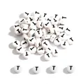 White round acrylic alphabet beads with black letter T for DIY bracelet jewelry making - Letter T / 100 Pieces/Pack (4x7mm)